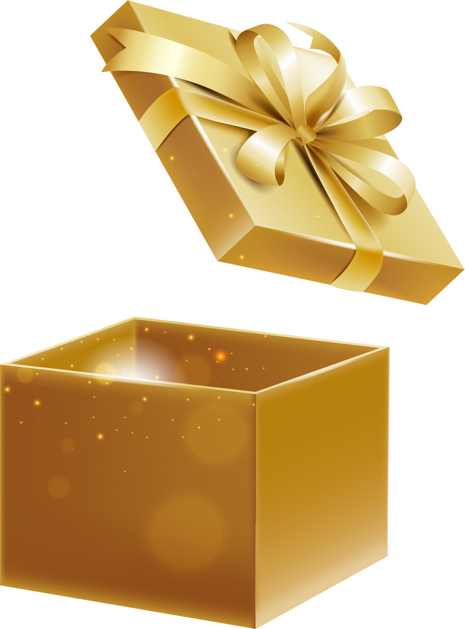 Golden Gift Box Illustration